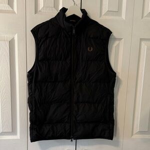 Fred Perry Insulated Gilet Black Vest Sz M